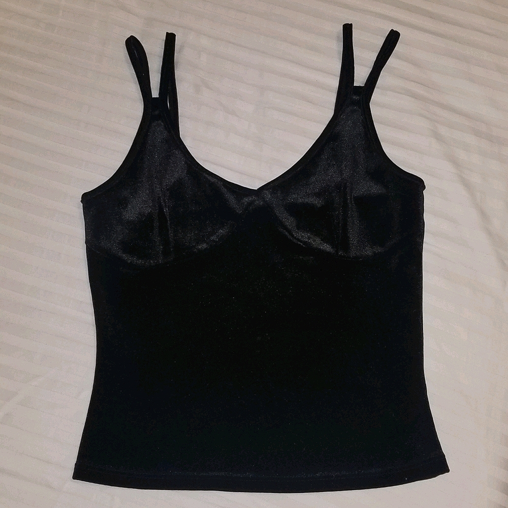 *$5 W $40 PURCHASE* Garage Double Strap Velvet Bustier Cami